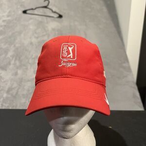 Nike Golf PGA TPC Tour Hat Mens One Size Adjustable Red Lightweight The Players